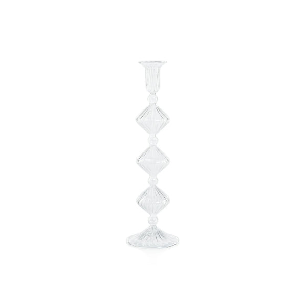 13 Inch Stacked Glass Candlestick