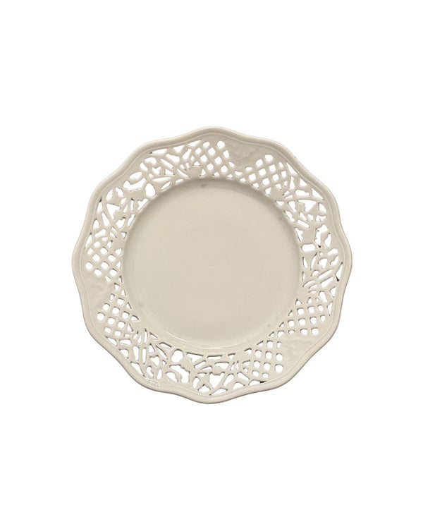 Vintage White Lattice Plate