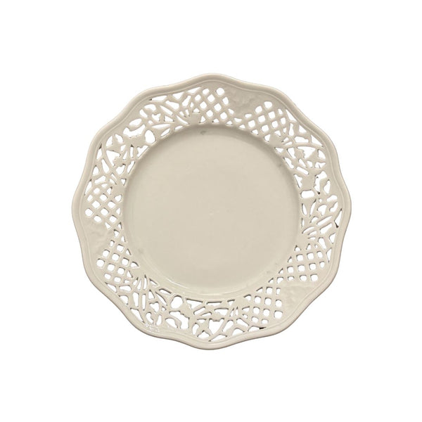 Vintage White Lattice Plate