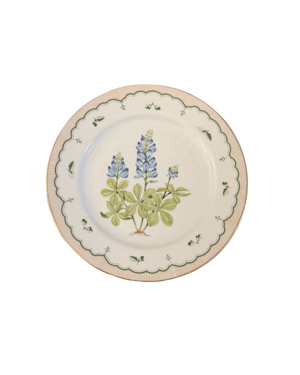 Victorian Gardens Plate - Texas Bluebonnet