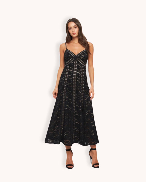 Woven Lace Midi Dress