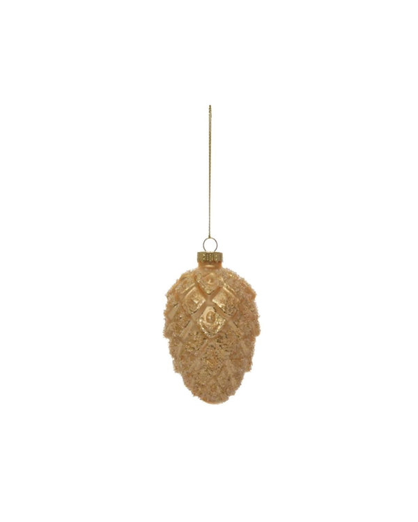 Glittered Pinecone Ornament- Light Brown
