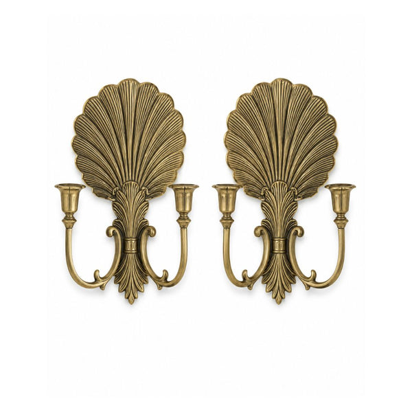 Vintage Scallop Shell Sconce Pair