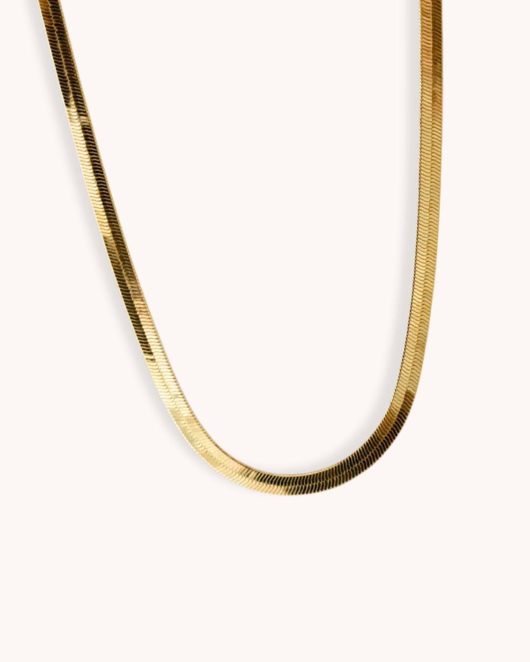 Herringbone Chain Necklace - Gold