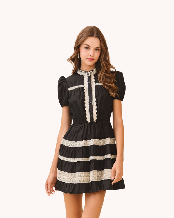 Scalloped Lace Mini Dress