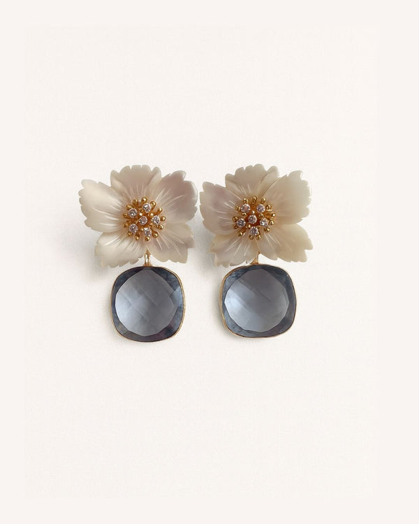 Aster Earrings- Ice Blue