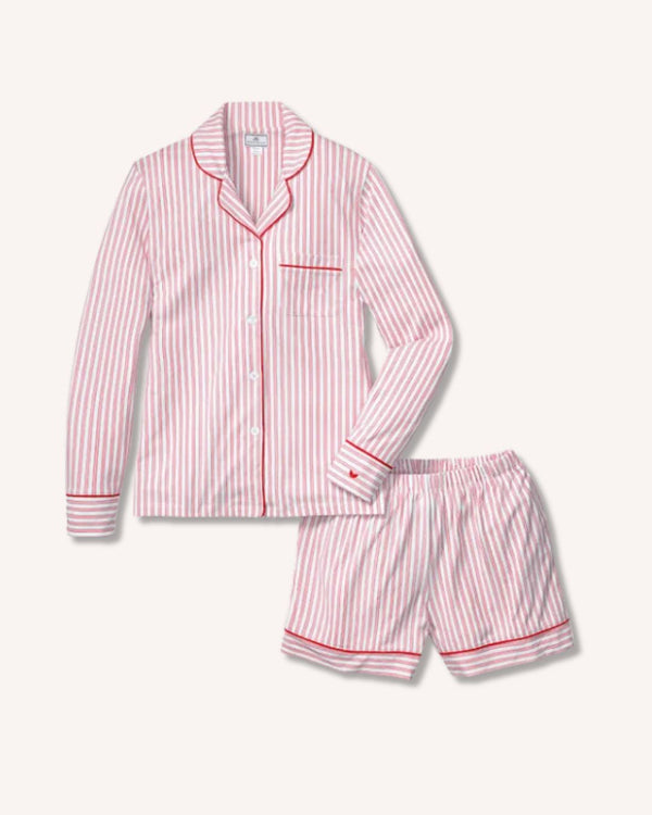Luxe Pima Women's Antique Red Ticking Pajama Set