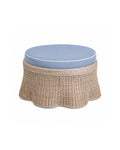Scalloped Rattan Ottoman