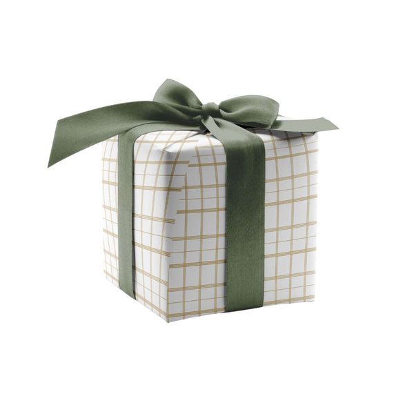 Linden Plaid Wrapping Paper in Natural