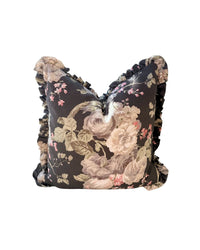 Ruffle Edge Pillow in Chocolate Francis Floral