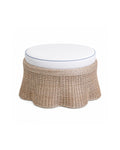 Scalloped Rattan Ottoman