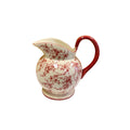 Vintage Red and White Floral Pitcher