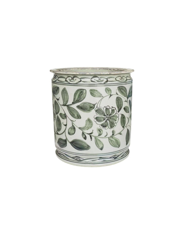 Provence Floral Pot - Green