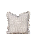 Ruffle Edge Pillow in Cocoa Lily Floral Stripe