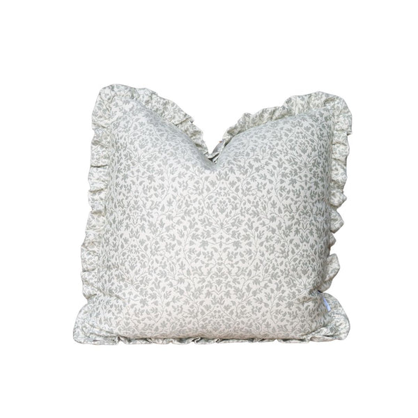 Ruffle Edge Pillow in Moss Greenwich Floral