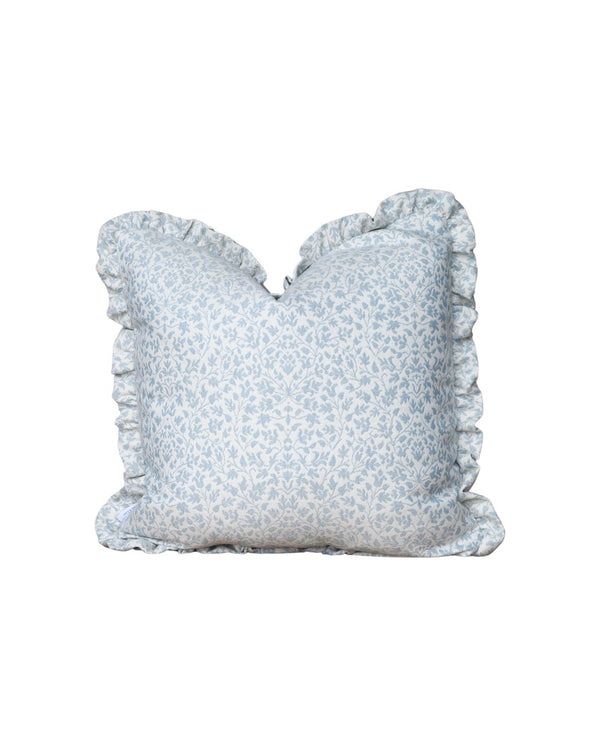 Ruffle Edge Pillow in Blue Greenwich Floral