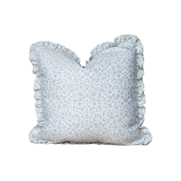 Ruffle Edge Pillow in Blue Greenwich Floral