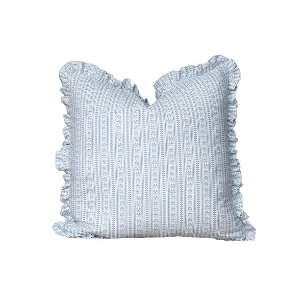 Ruffle Edge Pillow in Lily Floral Stripe