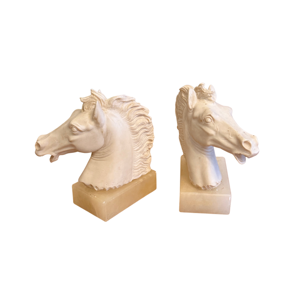 Marble Stallion Bookend Set