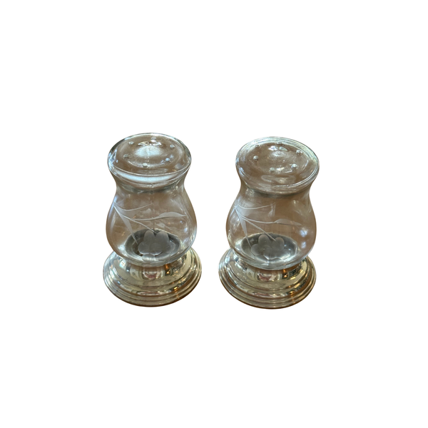 Embossed Glass Salt and Pepper Set