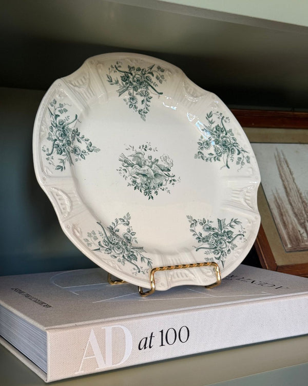 Scalloped Floral Sparrow Plate