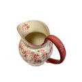 Vintage Red and White Floral Pitcher