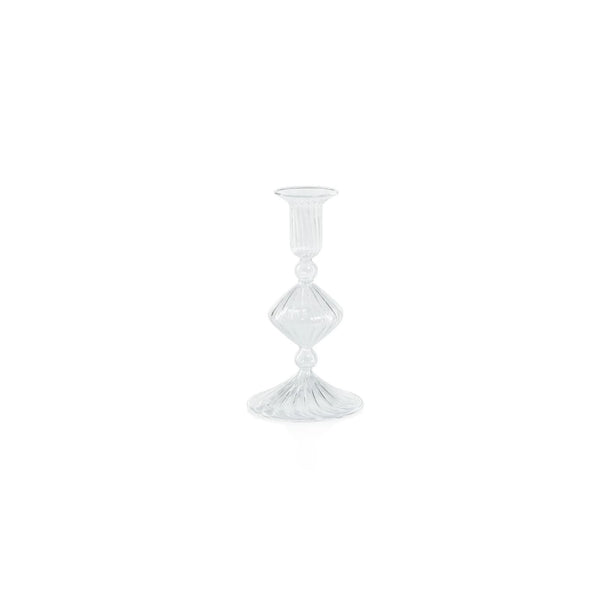 7 Inch Stacked Glass Candlestick