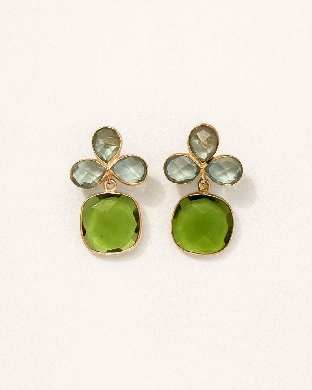 Dabney Earrings- Aqua & Peridot