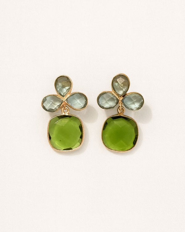 Dabney Earrings- Aqua & Peridot