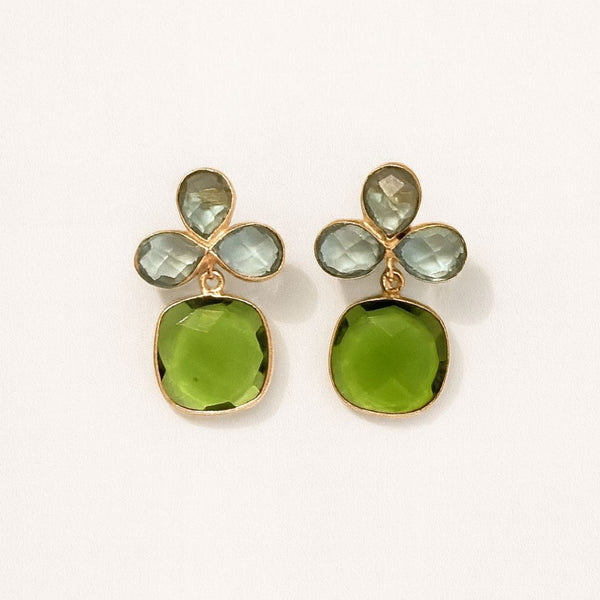 Dabney Earrings- Aqua & Peridot