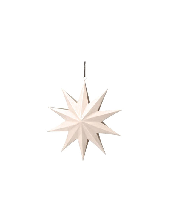 Painted Holiday Star Ornament in Cream