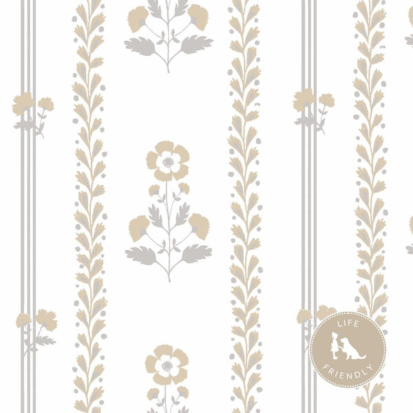 Annabelle Floral Fabric in Natural