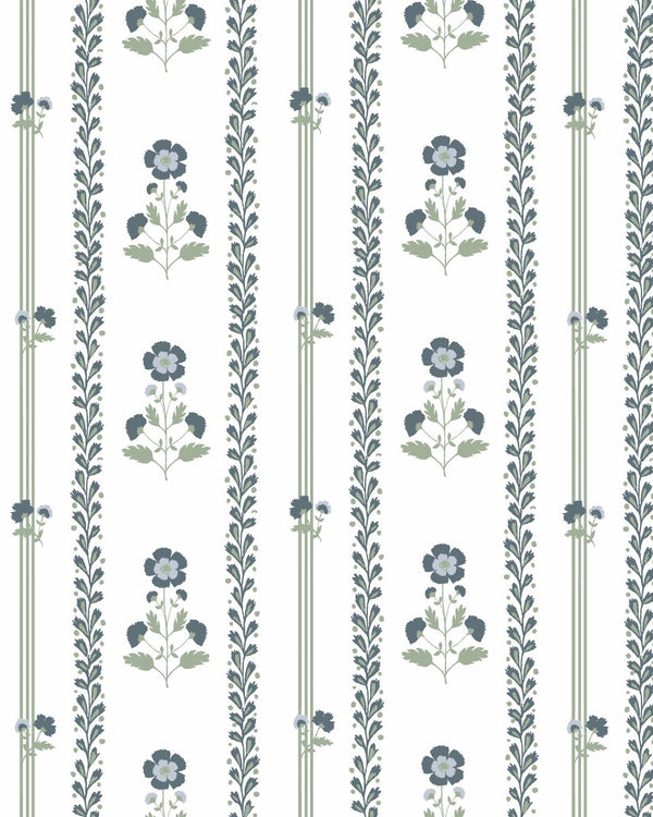 Annabelle Floral Fabric in Navy