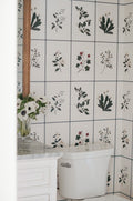 Botanical Grid Wallpaper