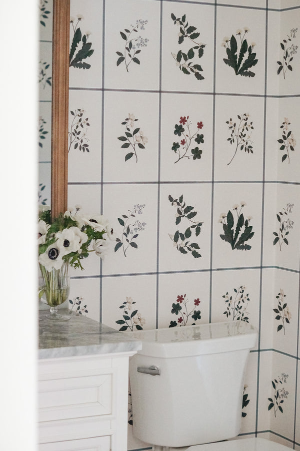 Botanical Grid Wallpaper