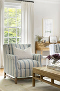 Brooks Stripe Fabric in Blue