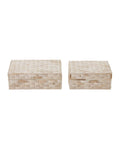 Basketweave Bone Box, Set of 2