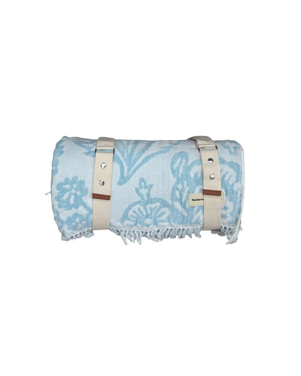 Bay Blue Floral Beach Blanket
