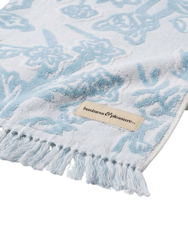Bay Blue Floral Beach Blanket