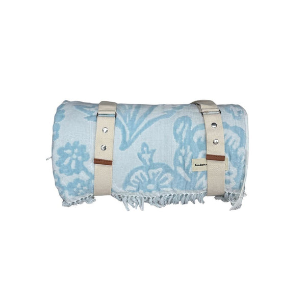 Bay Blue Floral Beach Blanket