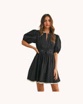 Belted Puff Sleeve Dress