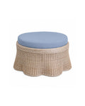 Scalloped Rattan Ottoman