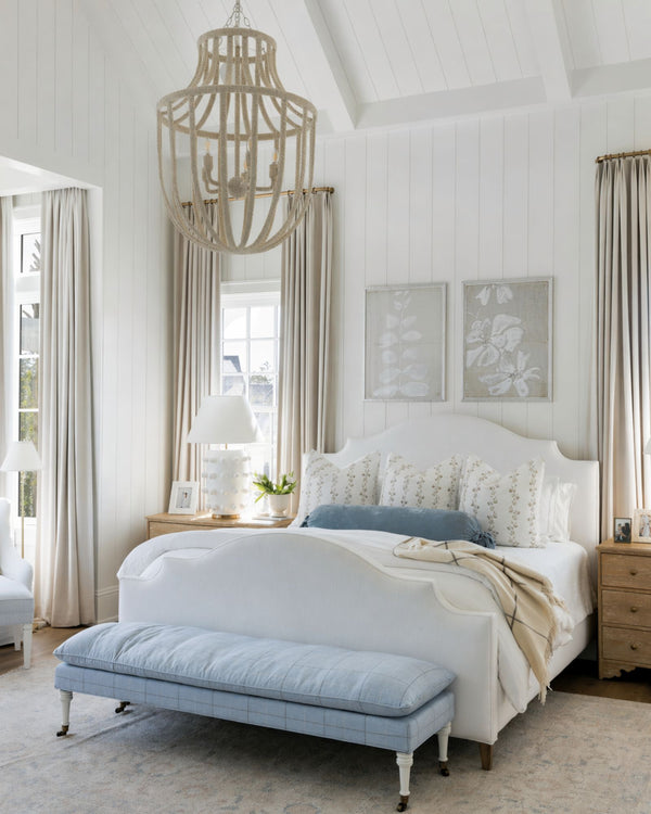 May Floral Stripe Pillow in Natural