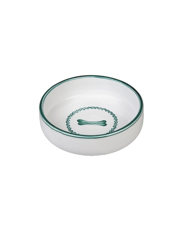 Bone Dog Bowl - White & Green