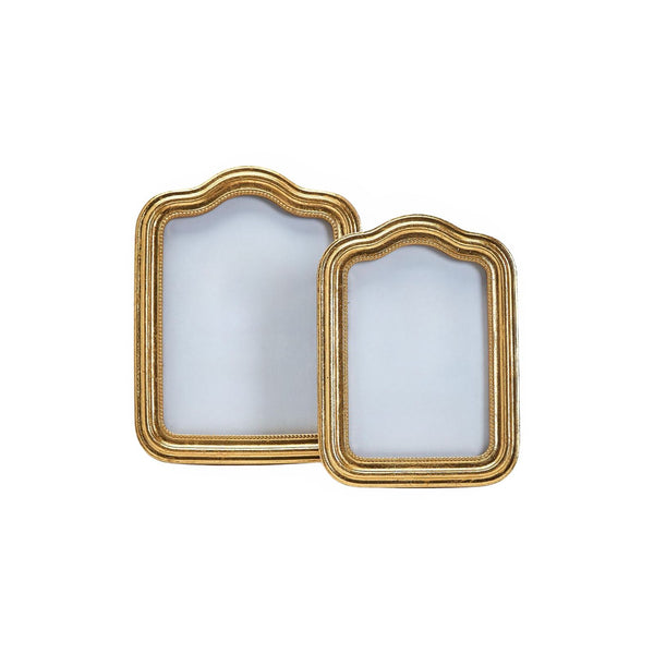 Brass Scalloped Top Picture Frame - Set of 2