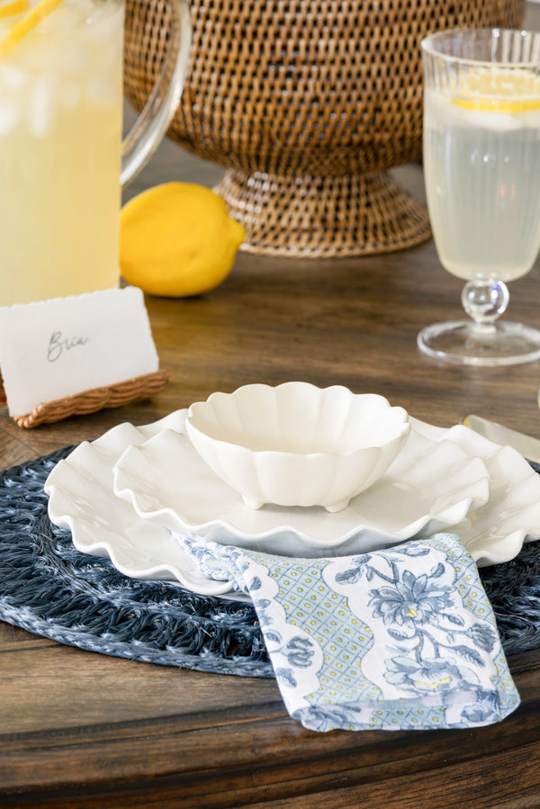 Navy Trellis Napkin Set