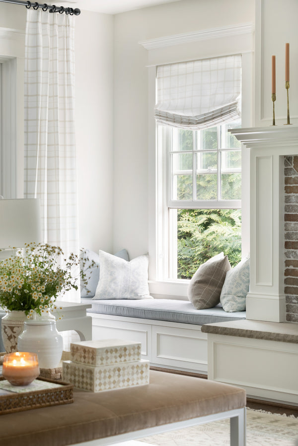 Linden Plaid Fabric in Natural