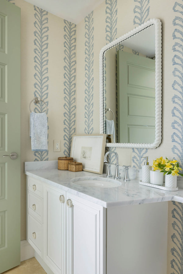 Pearl Border Towel Collection in Blue