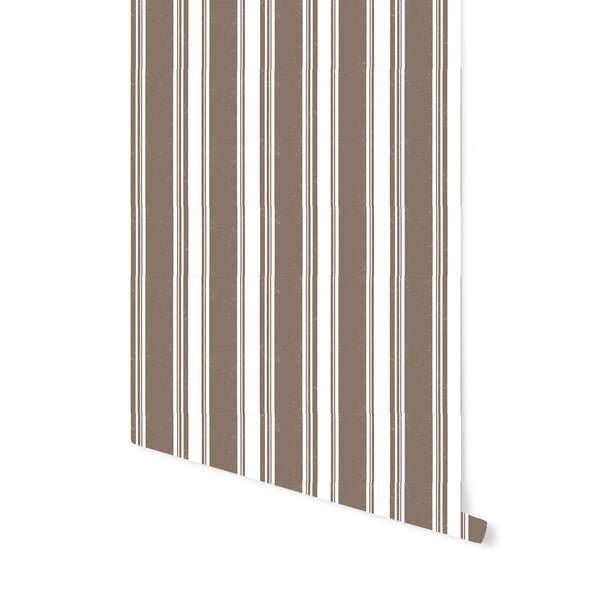 Broad Street Stripe Wallpaper in Latte