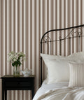 Broad Street Stripe Wallpaper in Latte